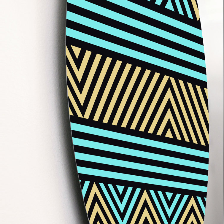 Corrigan Studio® Blue And Yellow Geometric Triangles Patterned Metal